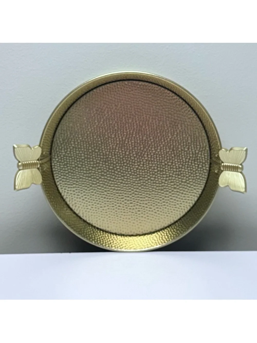 New Target Bullseye Playground Elegant Gold Tray with Butterfly Handles